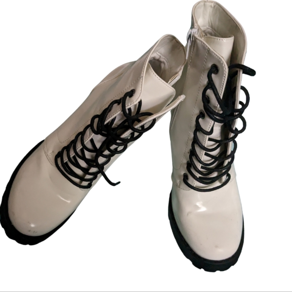 White Patent leather Boots